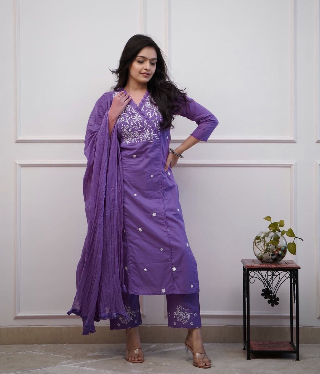 Aurelia Embroidered Cotton Suit Set