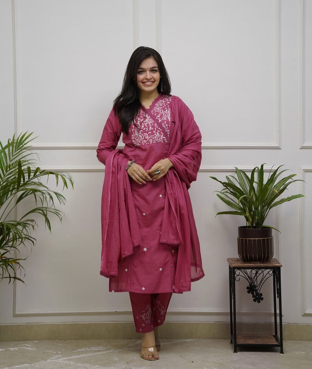 Aurelia Embroidered Cotton Suit Set