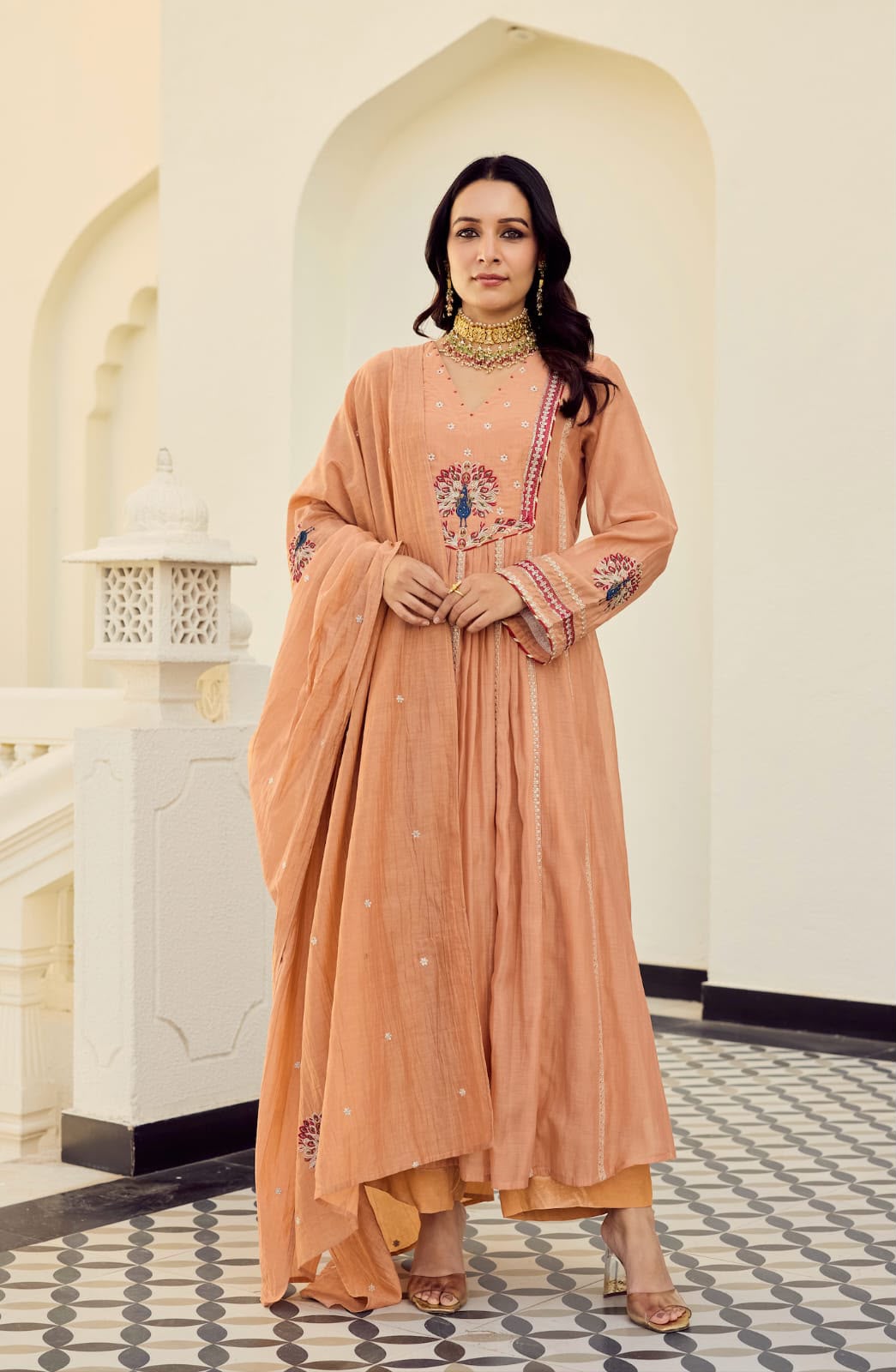 Chanderi Silk Embroidered Set