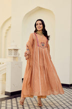 Chanderi Silk Embroidered Set