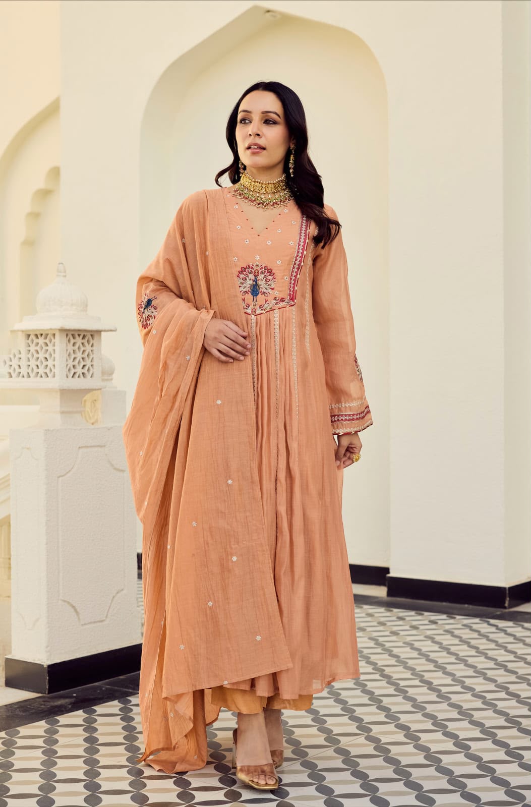 Chanderi Silk Embroidered Set