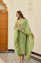 Chanderi Silk Embroidered Set