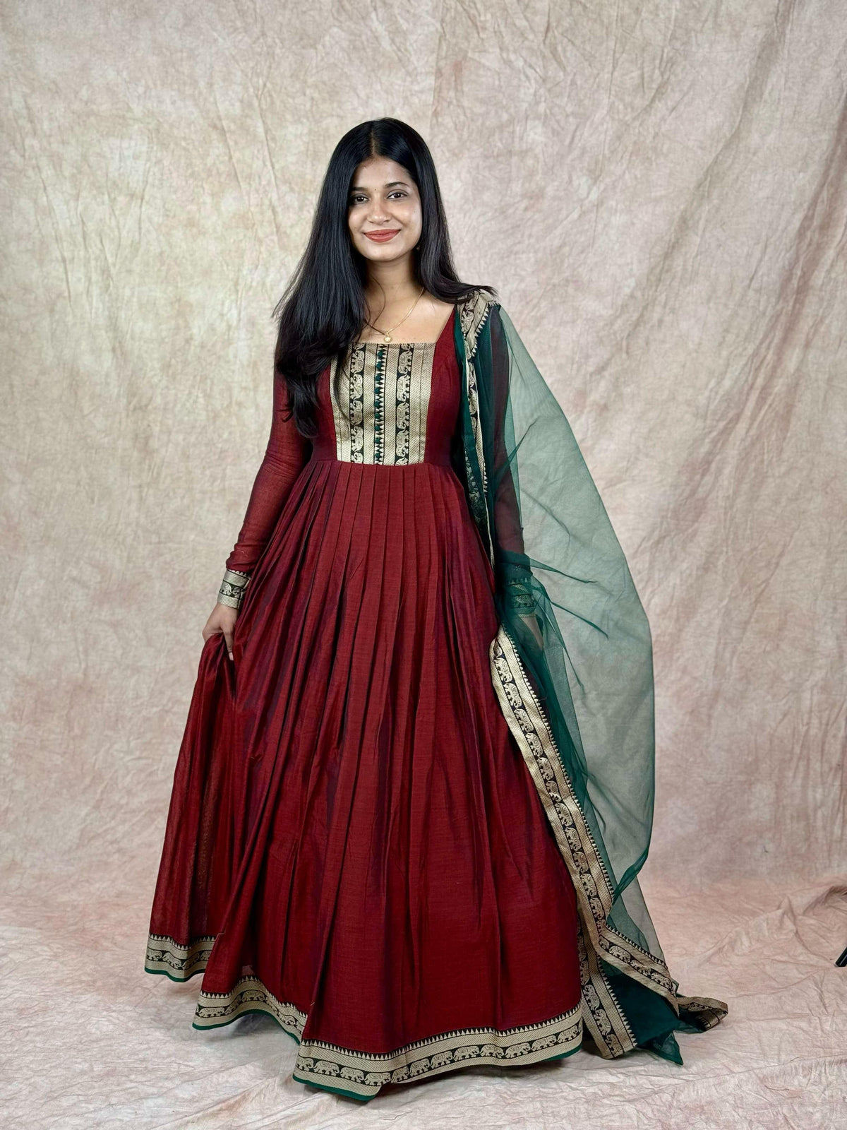 Vichitra Silk Traditional Gown