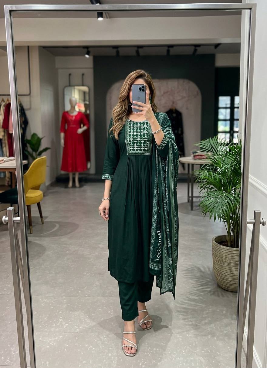 Antra Bamboo Cotton Embroidered Set