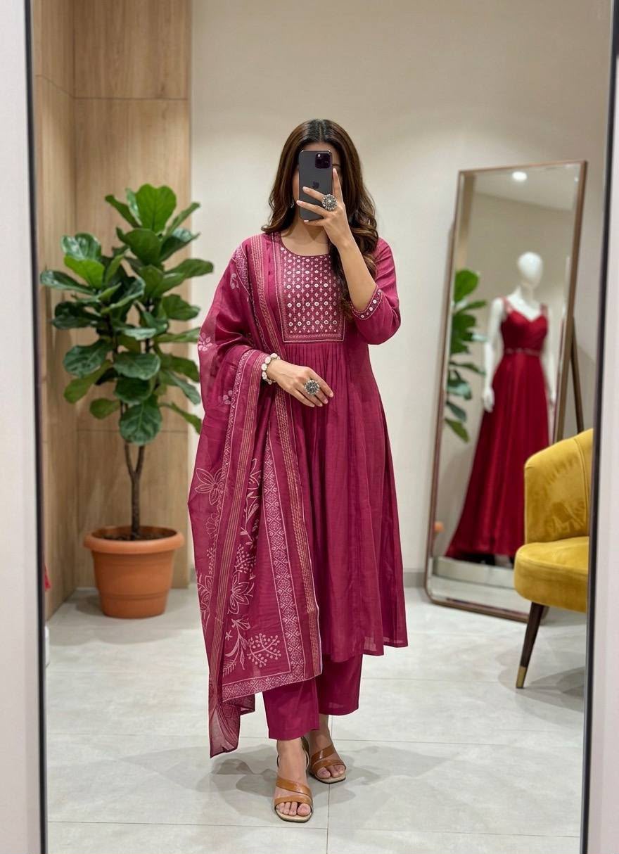 Antra Bamboo Cotton Embroidered Set