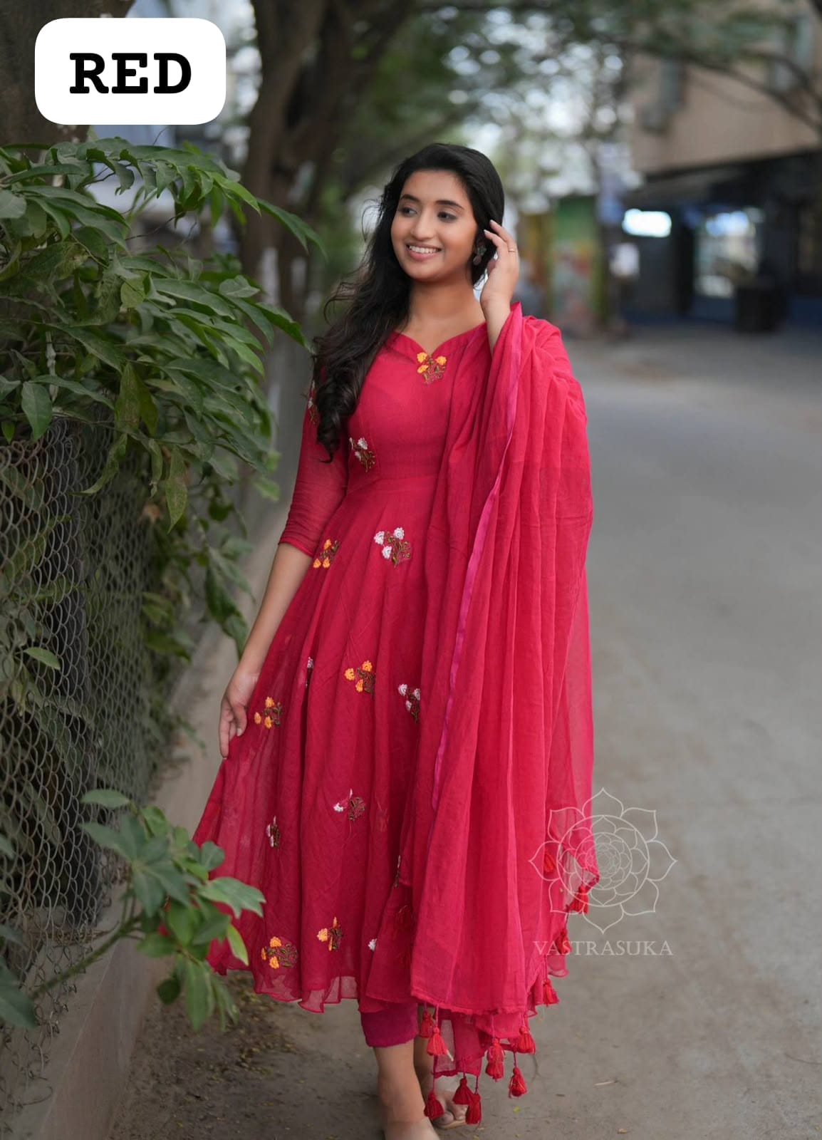 Tisha Vichitra Silk Anarkali Set