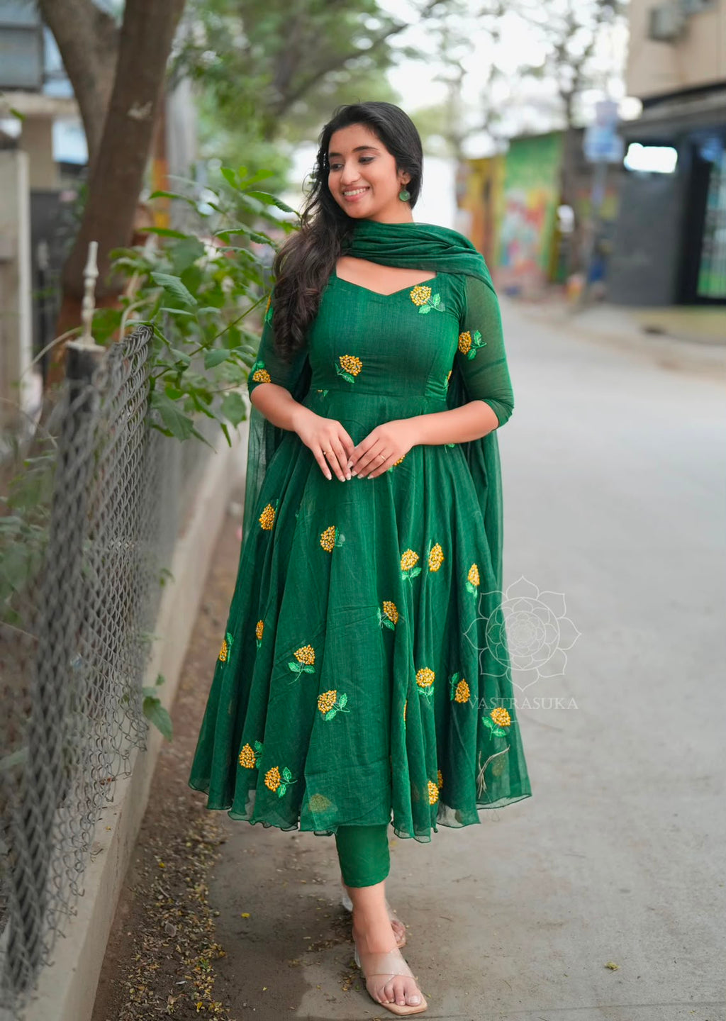 Tisha Vichitra Silk Anarkali Set