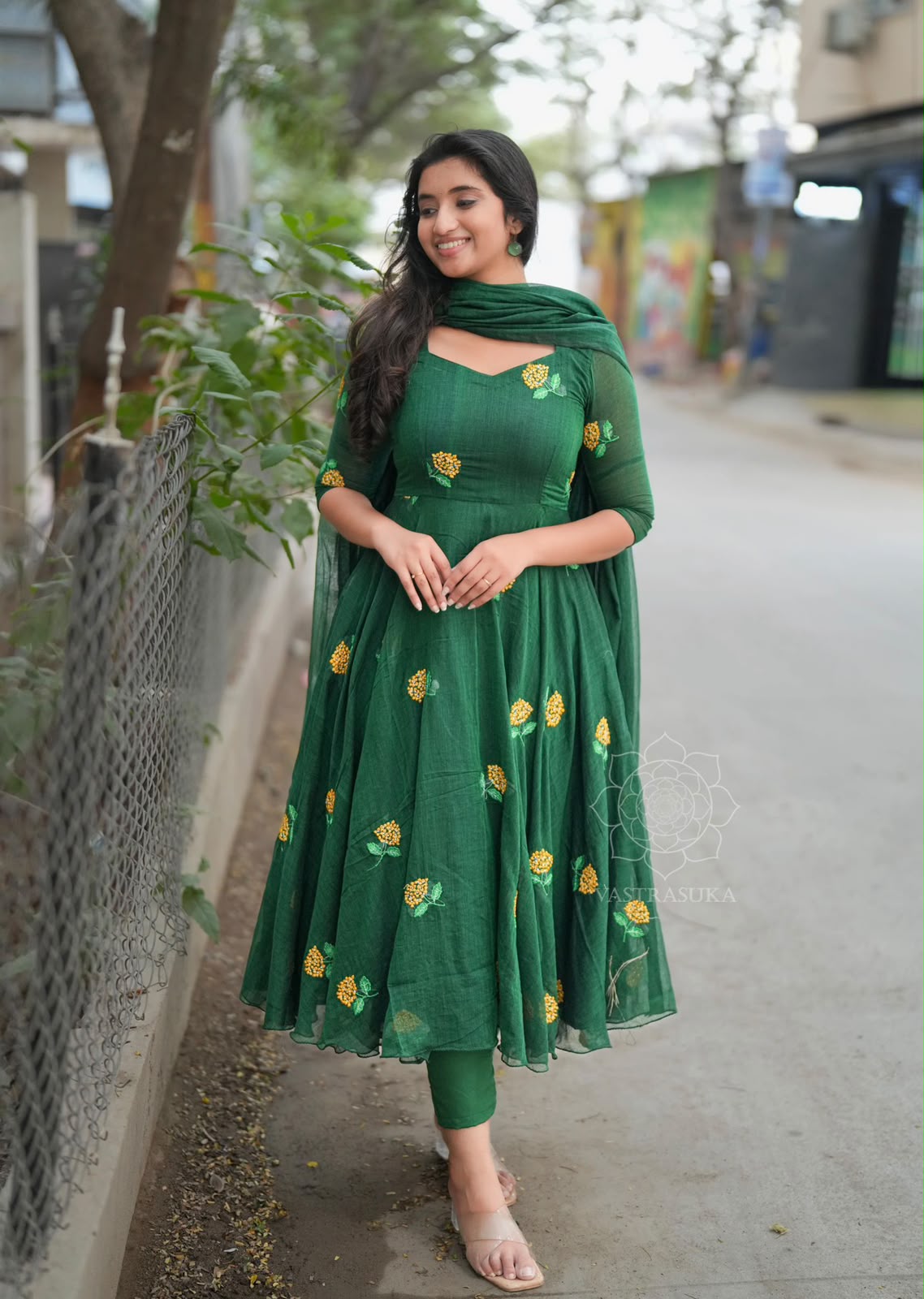 Tisha Vichitra Silk Anarkali Set