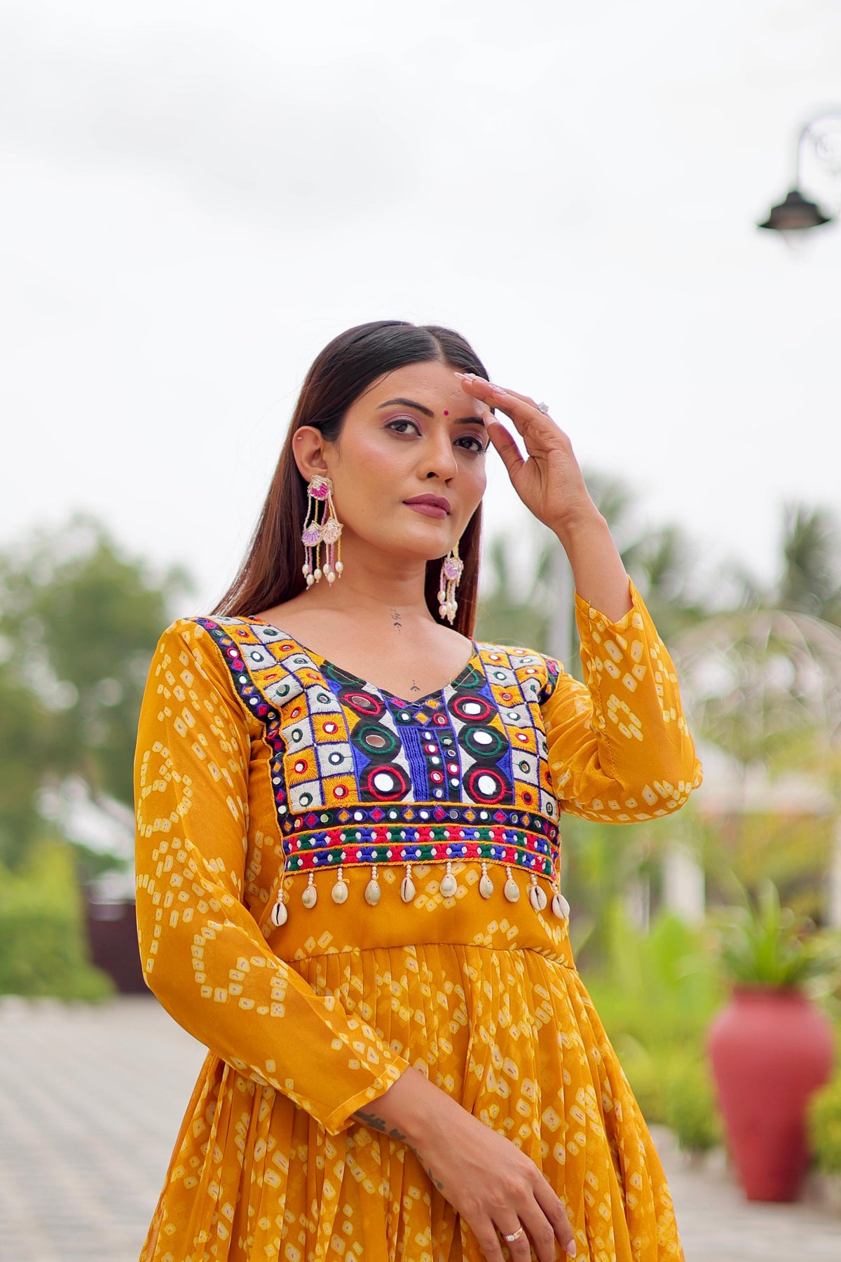 Navratri Mirror Work Gown
