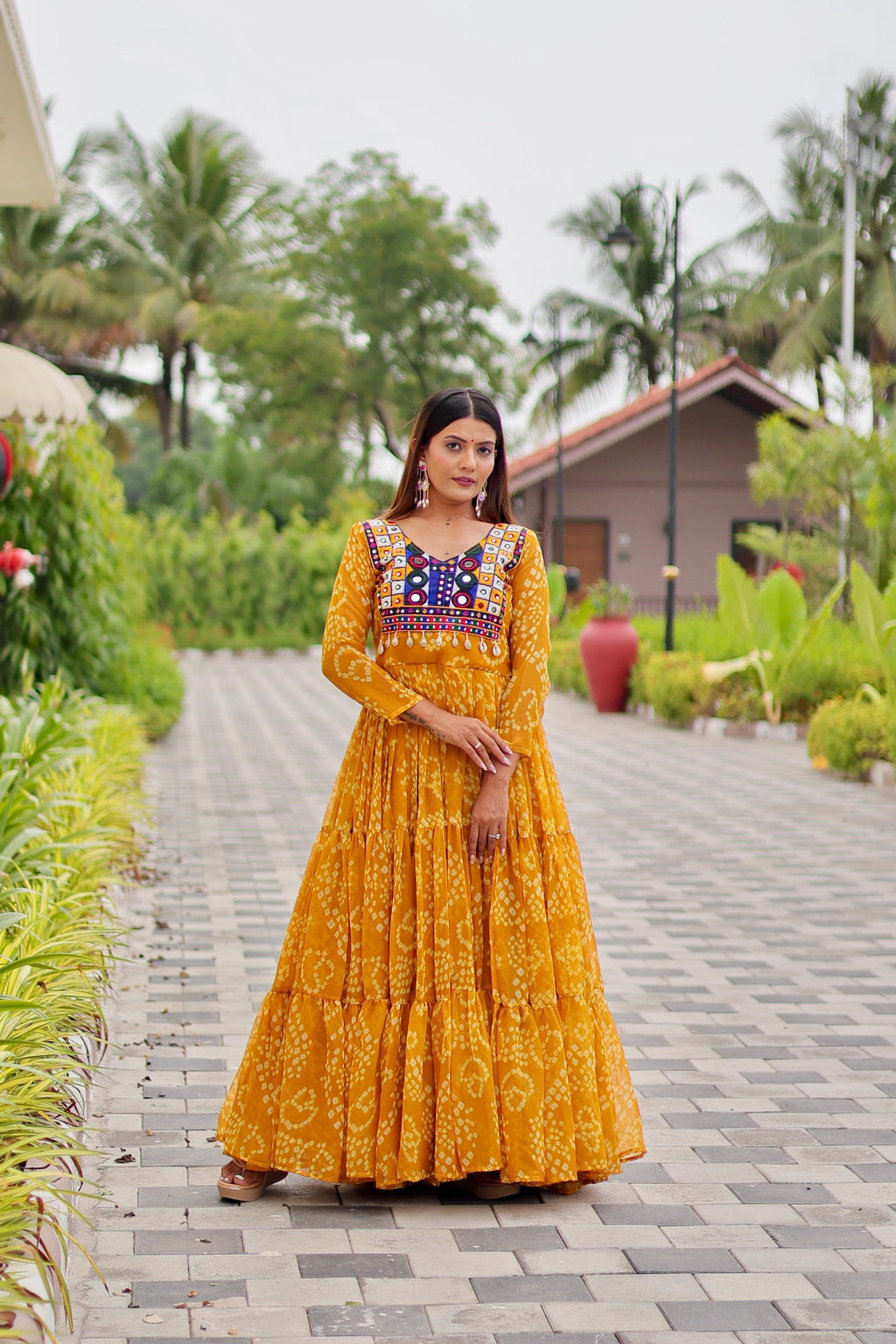 Navratri Mirror Work Gown