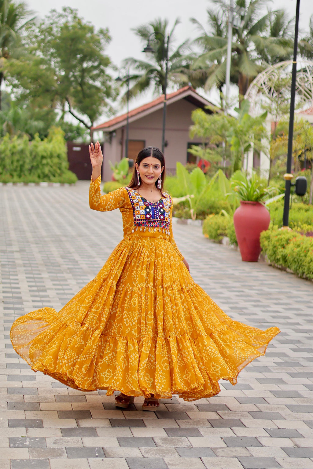 Navratri Mirror Work Gown