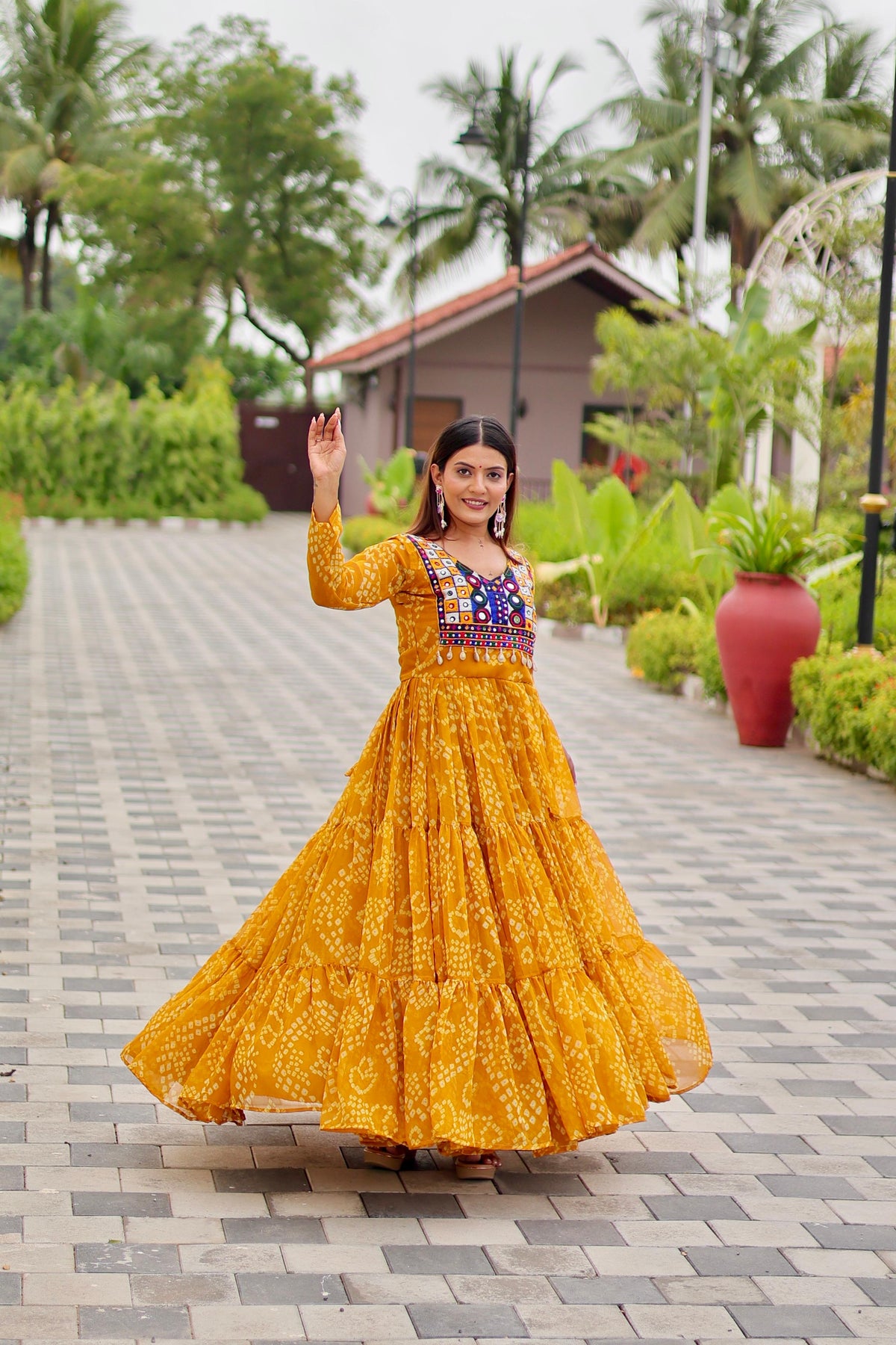 Navratri Mirror Work Gown