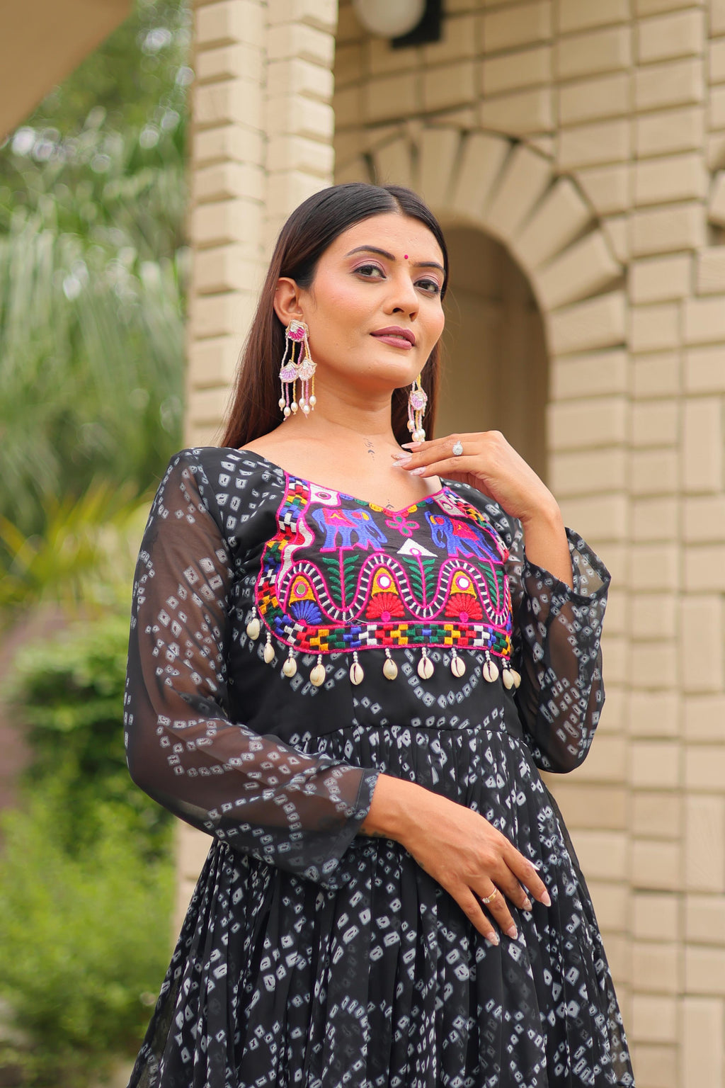 Navratri Mirror Work Gown