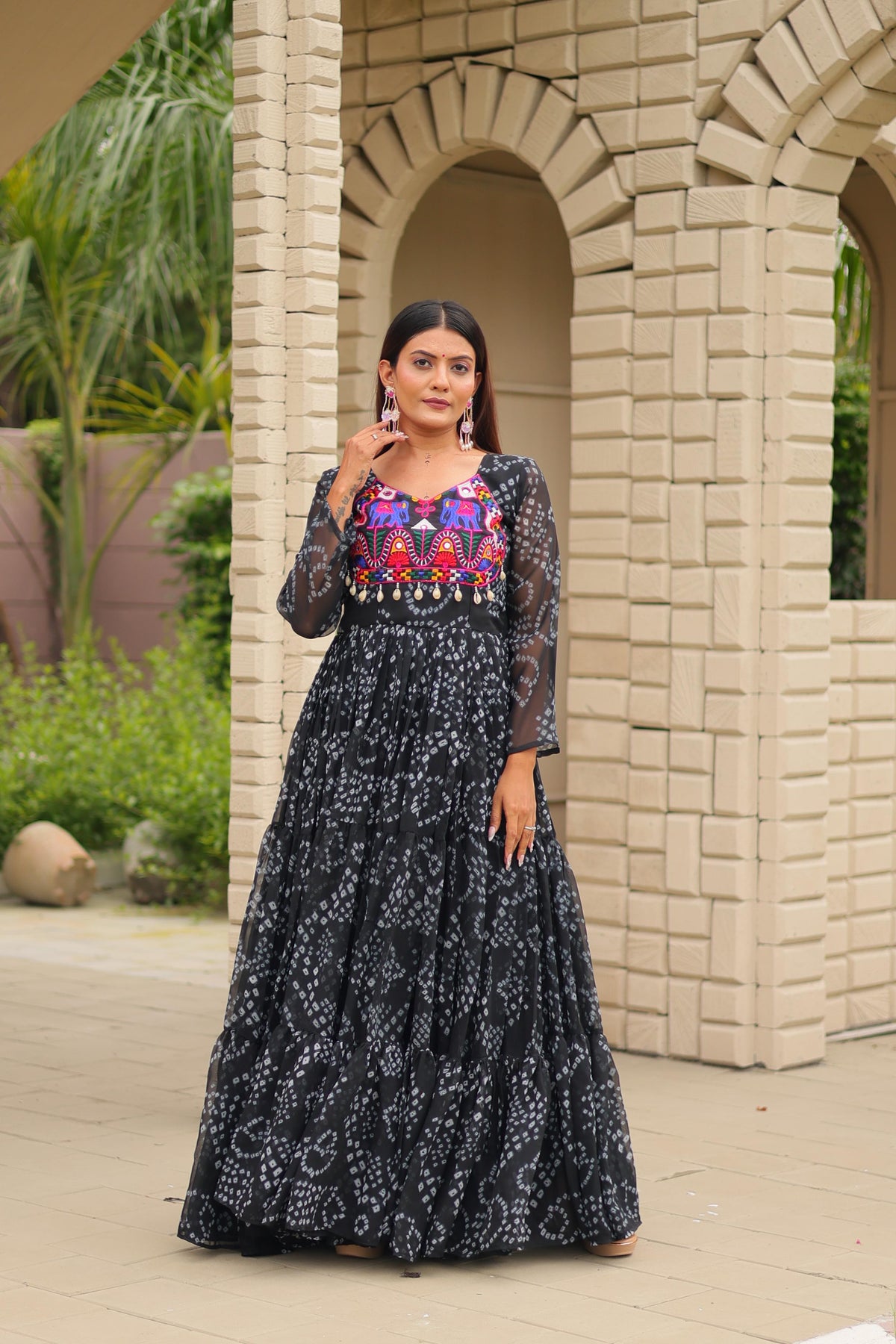 Navratri Mirror Work Gown