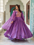 Fendy Silk Embroidered Gown Set