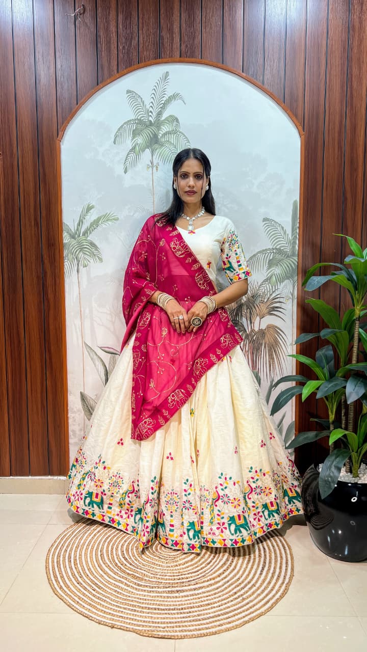 Premium Cotton Thread Work Lehenga