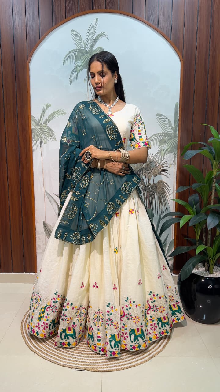 Premium Cotton Thread Work Lehenga