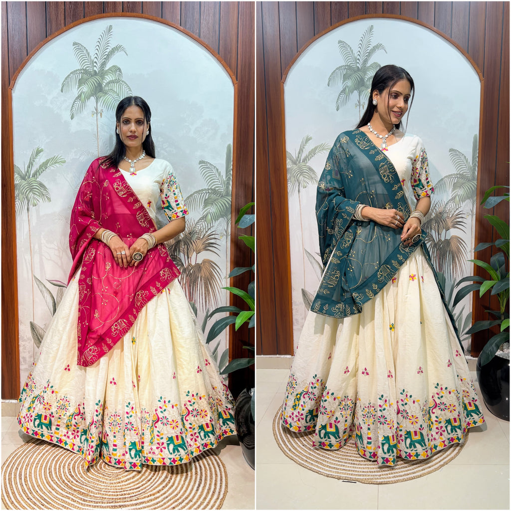 Premium Cotton Thread Work Lehenga