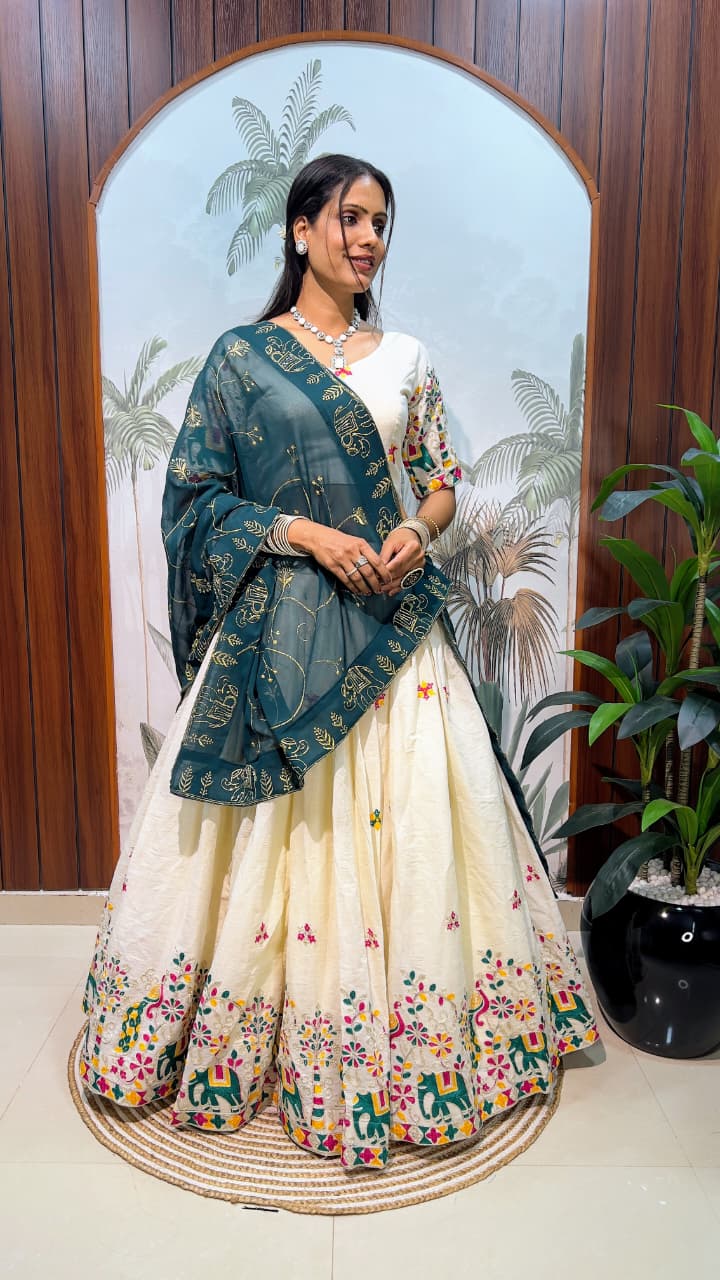 Premium Cotton Thread Work Lehenga