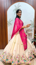 Premium Cotton Thread Work Lehenga