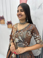 Glass Silk Embroidery Lehenga Choli