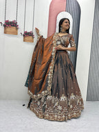 Glass Silk Embroidery Lehenga Choli