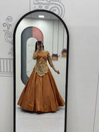 Pure Silk Satin Embroidery Lehenga