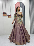 Pure Silk Satin Embroidery Lehenga