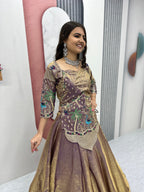 Pure Silk Satin Embroidery Lehenga