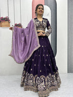 Vichitra Silk Embroidery Lehenga