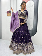 Vichitra Silk Embroidery Lehenga