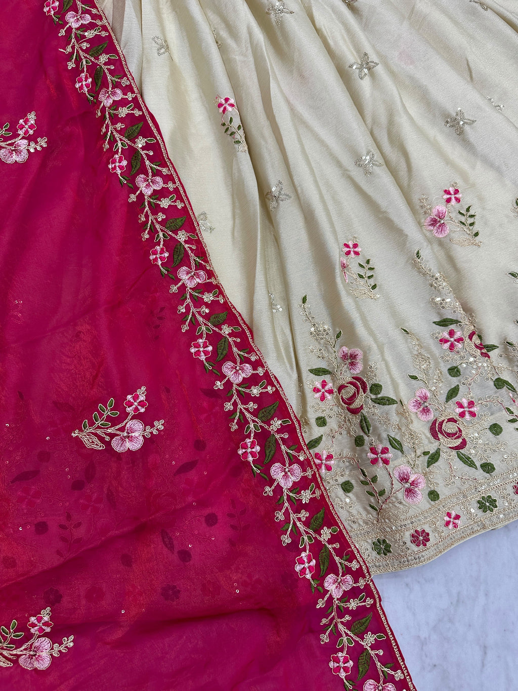 Chinon Embroidery Lehenga