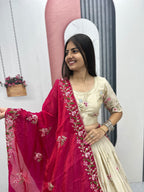 Chinon Embroidery Lehenga