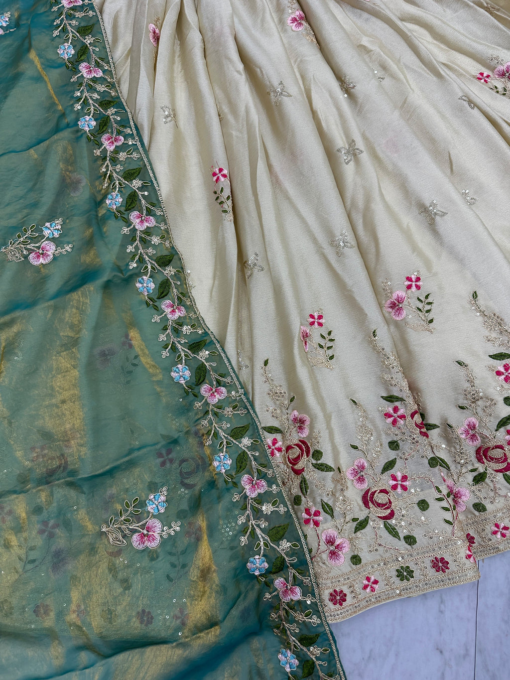 Chinon Embroidery Lehenga