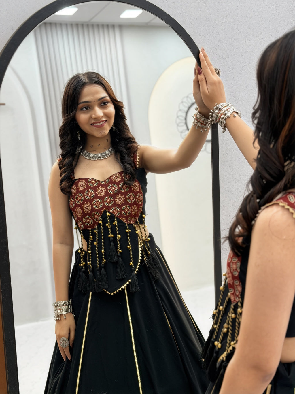 Ajrak Print Cotton Lehenga
