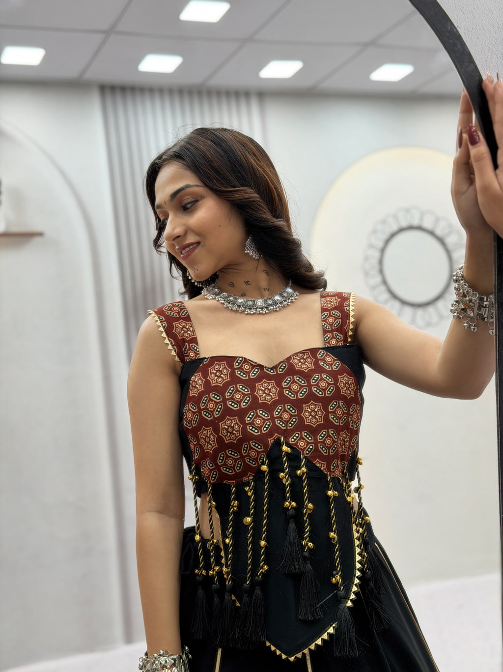Ajrak Print Cotton Lehenga