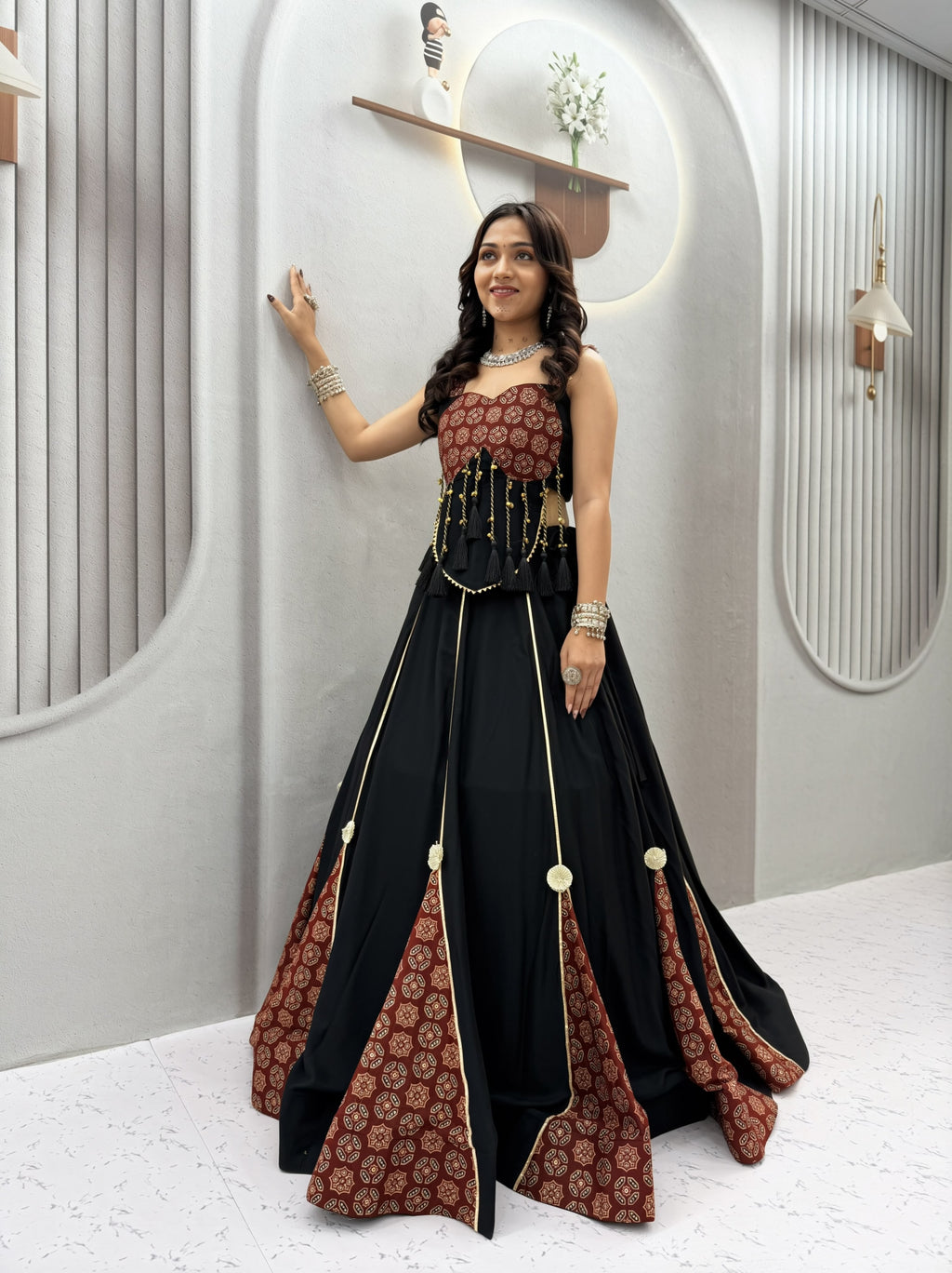 Ajrak Print Cotton Lehenga