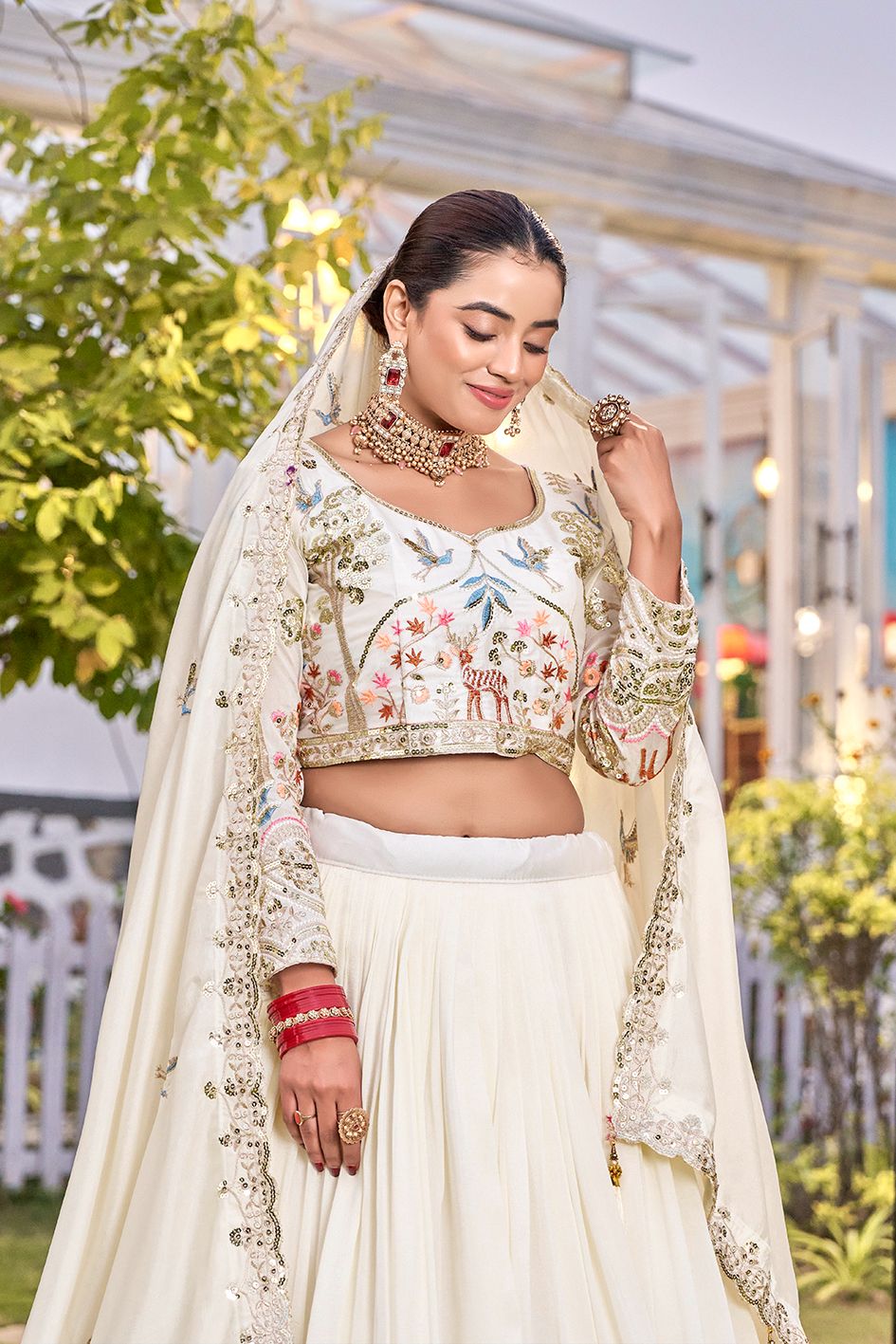 Vichitra Silk Wedding Lehenga