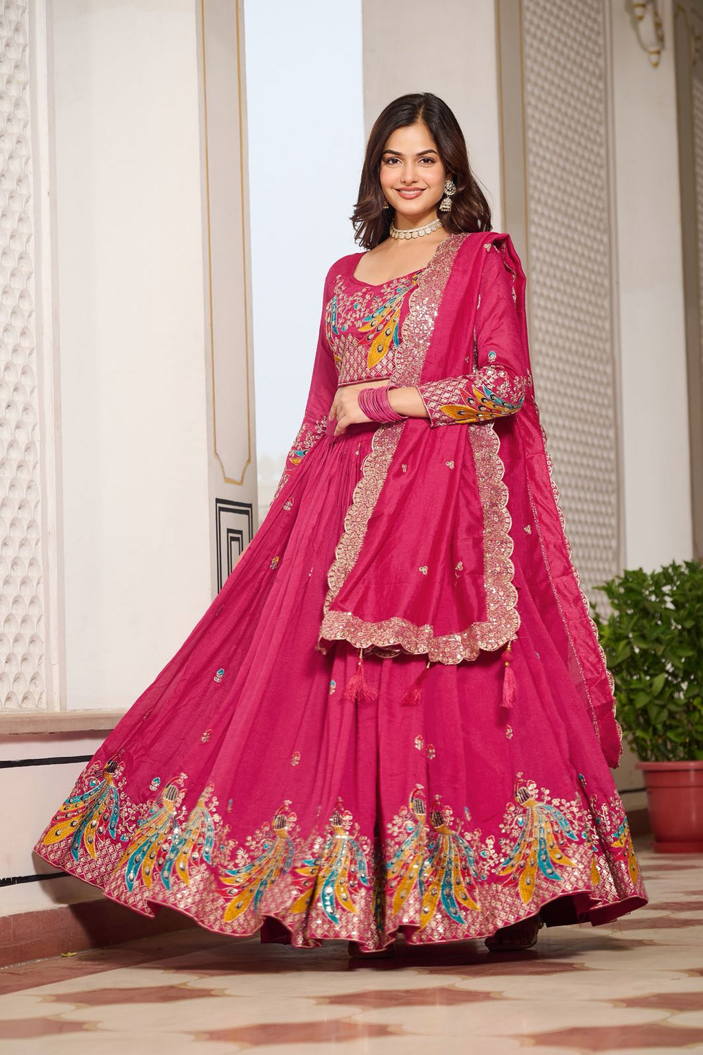Vichitra Silk Festive Lehenga
