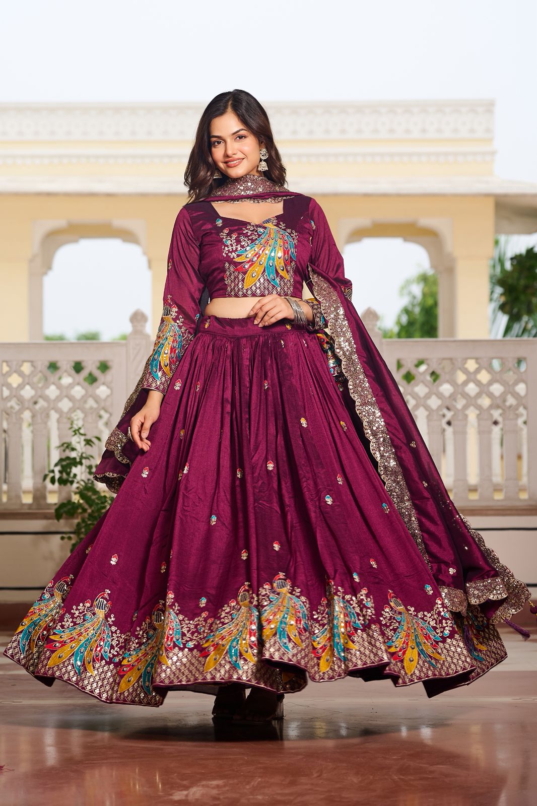 Vichitra Silk Festive Lehenga