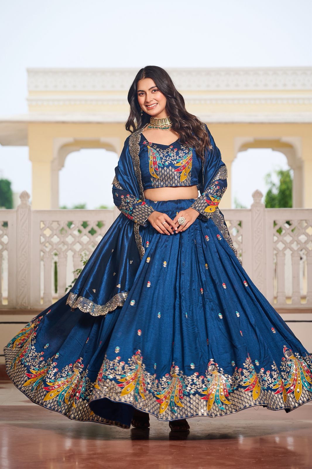 Vichitra Silk Festive Lehenga