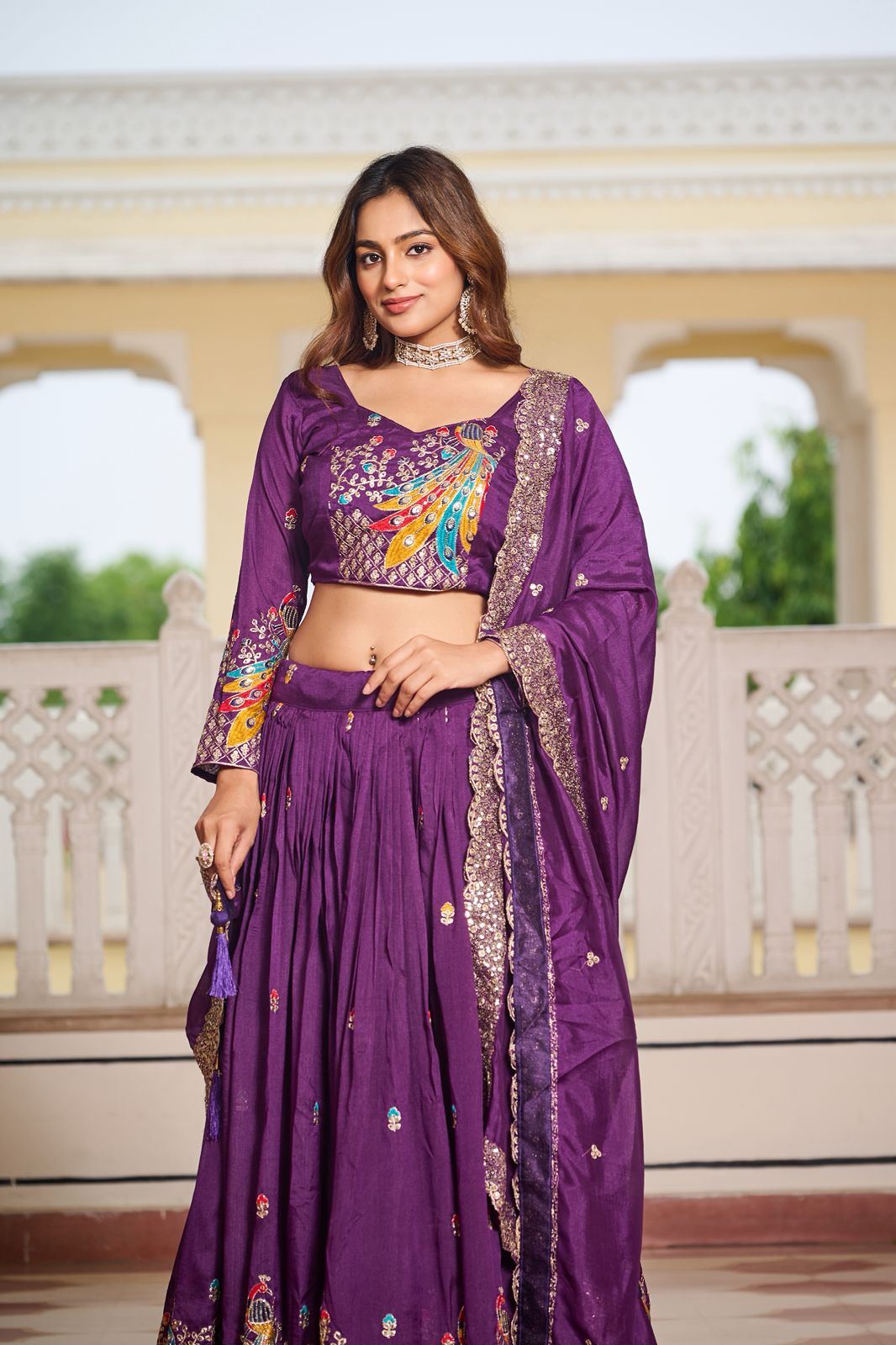 Vichitra Silk Festive Lehenga