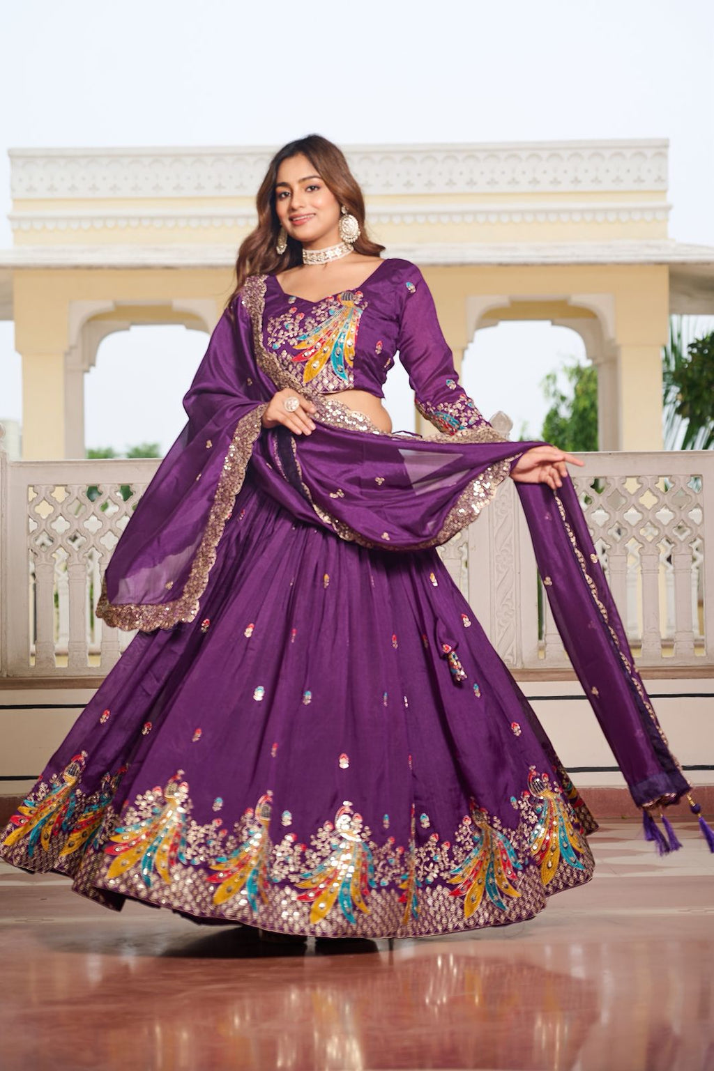 Vichitra Silk Festive Lehenga