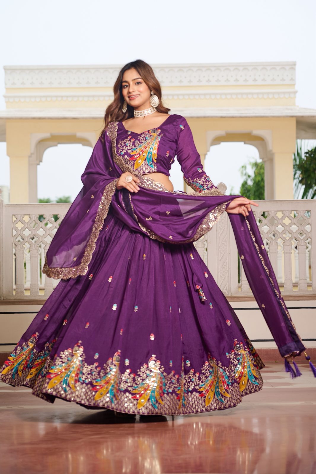 Vichitra Silk Festive Lehenga