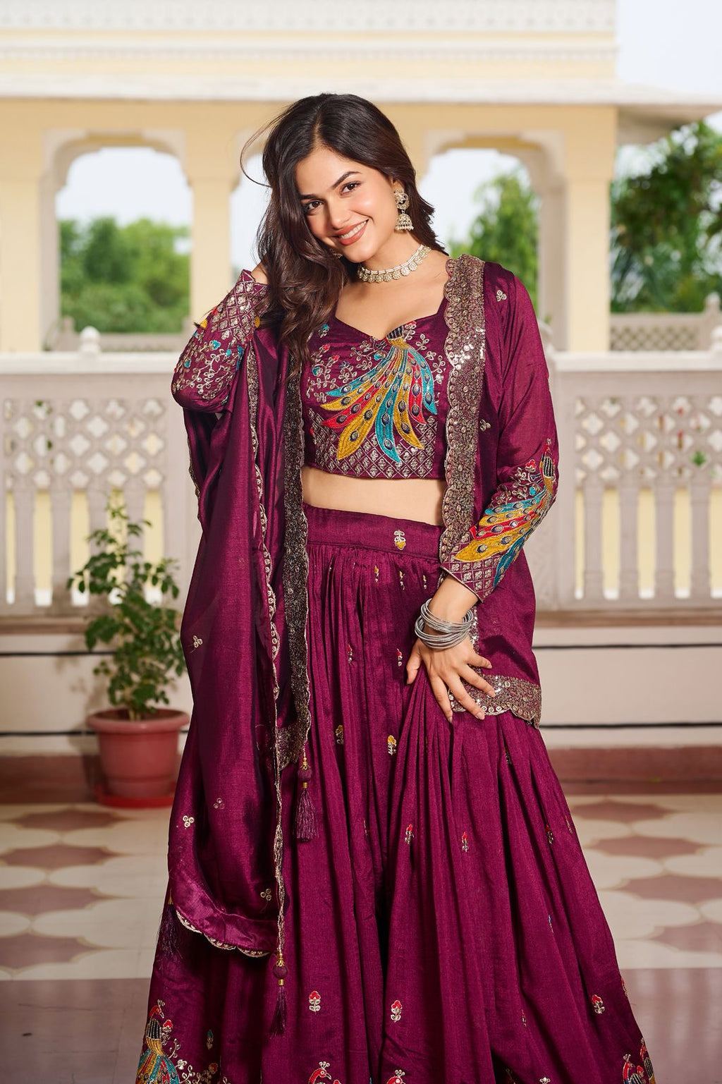 Vichitra Silk Festive Lehenga