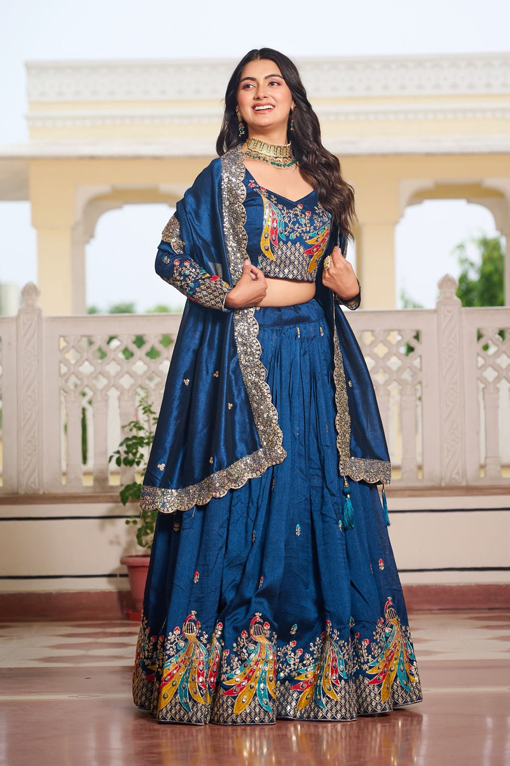 Vichitra Silk Festive Lehenga