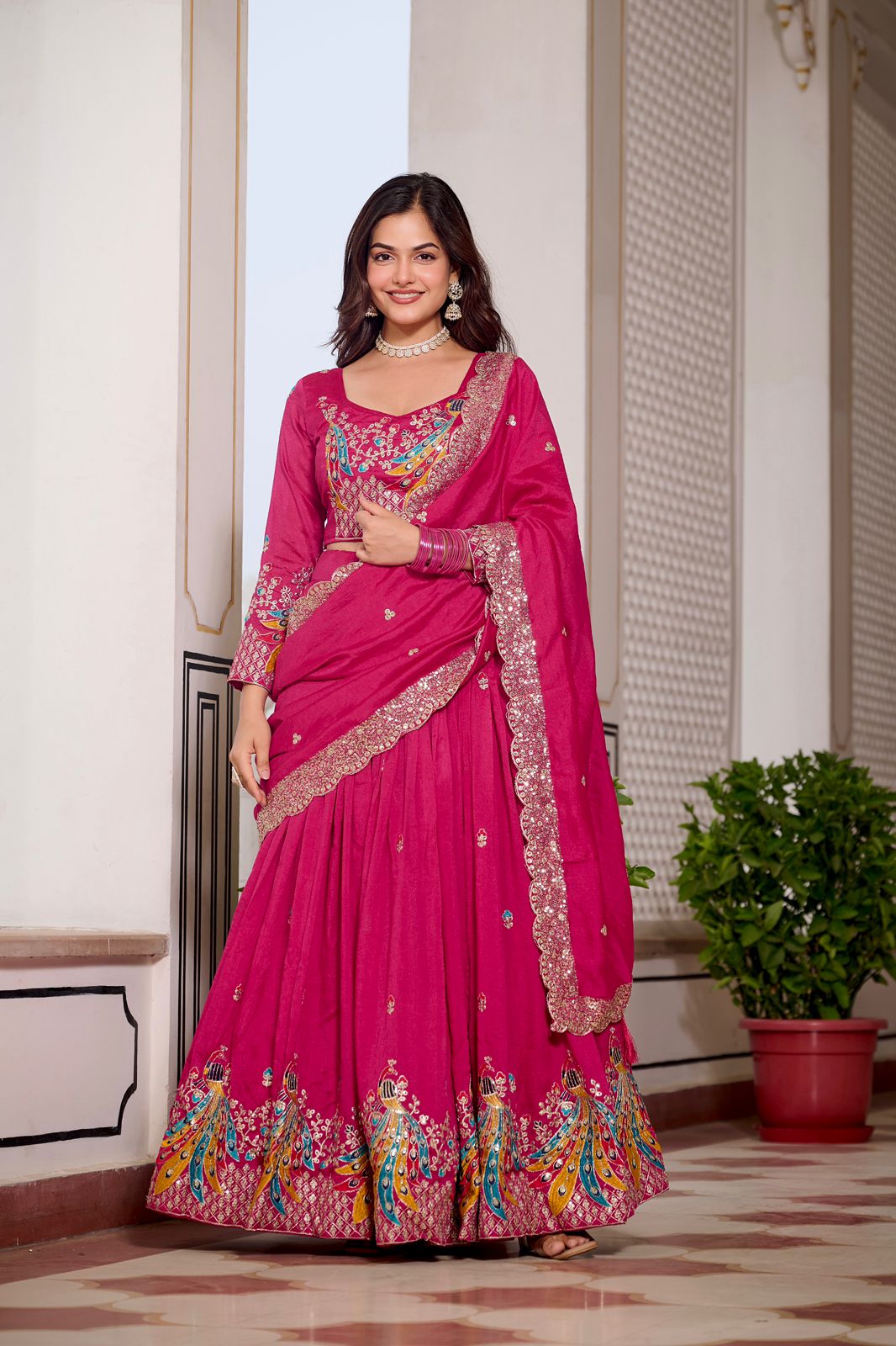 Vichitra Silk Festive Lehenga