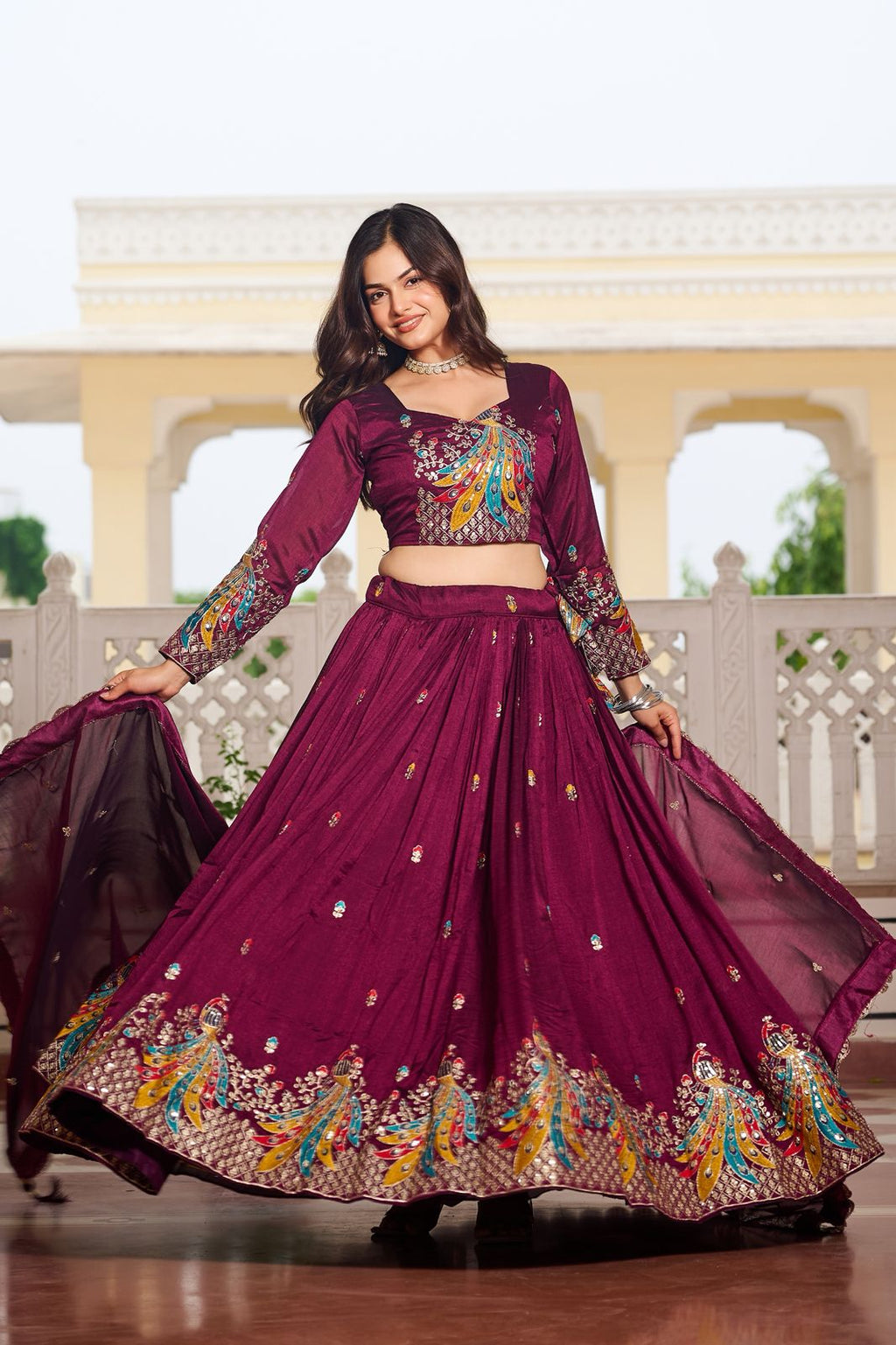 Vichitra Silk Festive Lehenga