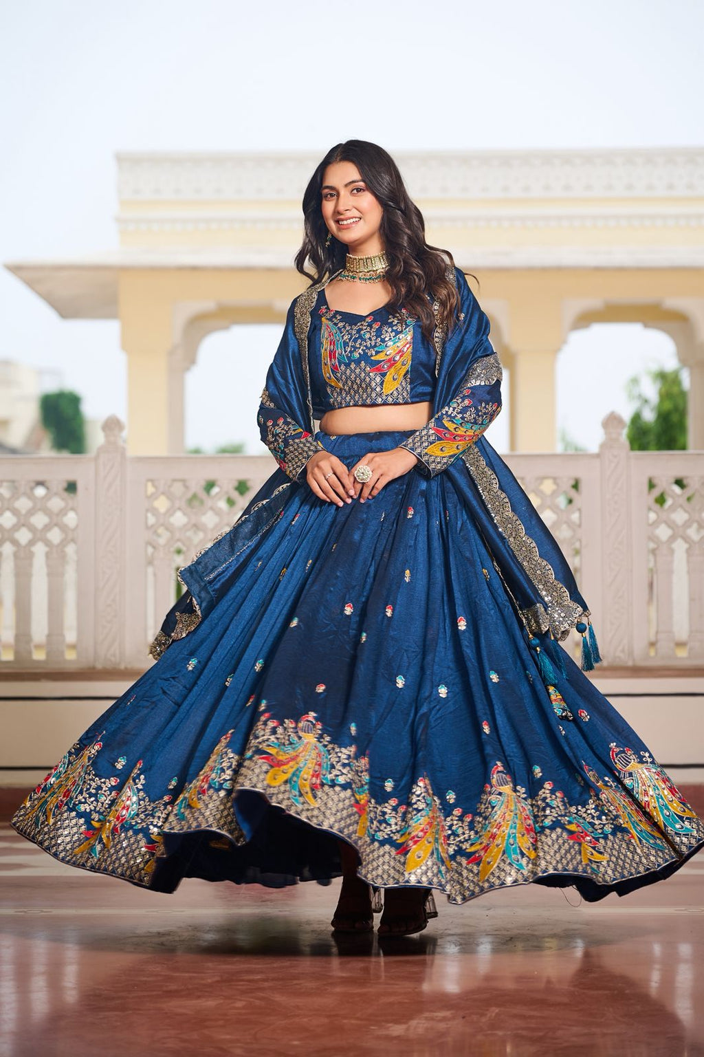 Vichitra Silk Festive Lehenga