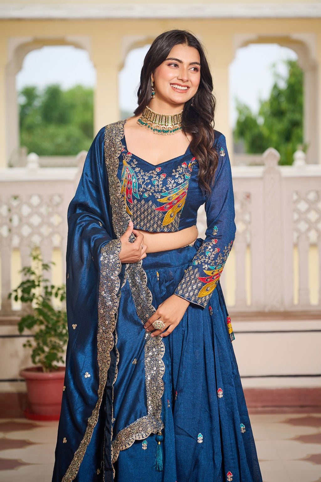 Vichitra Silk Festive Lehenga